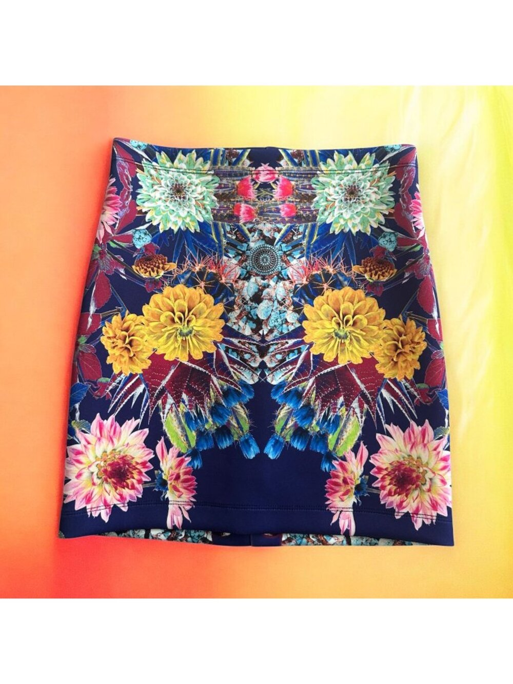 CLOVER CANYON Floral Scuba Mini Skirt Size XS